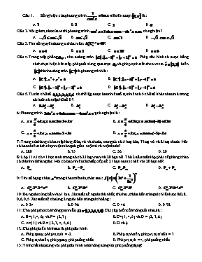 Đề kiểm tra Toán khối 11